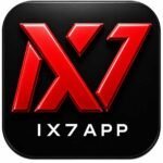 IX7 GAME logo with bold red 3D letters on a black square background, representing the IX7 gaming app